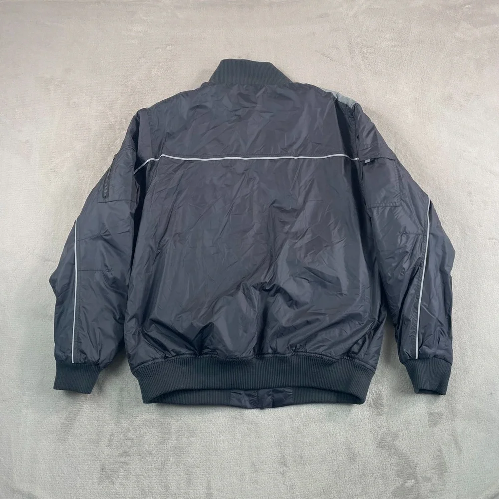 Mercedes Benz Drivers Bomber‎ Jacket Men XL Dark Grey Full Zip Logo NWT $395